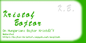 kristof bojtor business card
